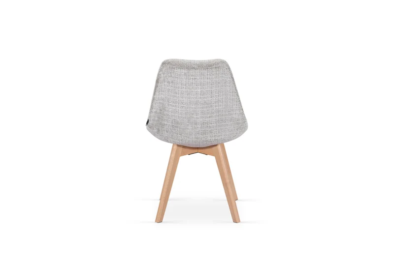 Chaise en tissu pieds en bois massif, 58x49,5x82CM-Alba
