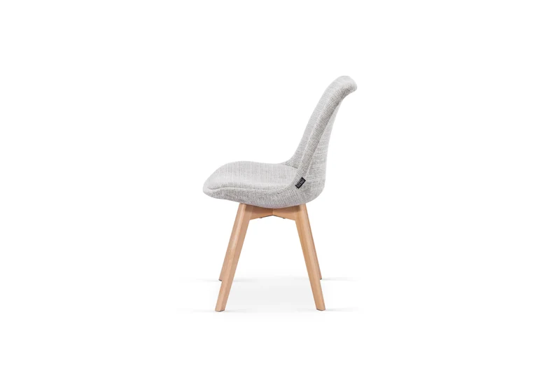 Chaise en tissu pieds en bois massif, 58x49,5x82CM-Alba