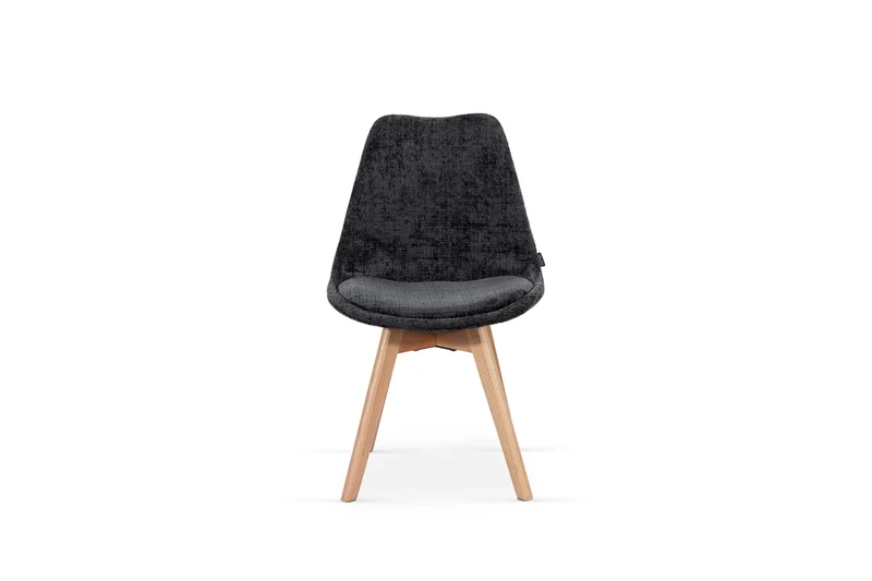 Chaise en tissu pieds en bois massif, 58x49,5x82CM-Alba