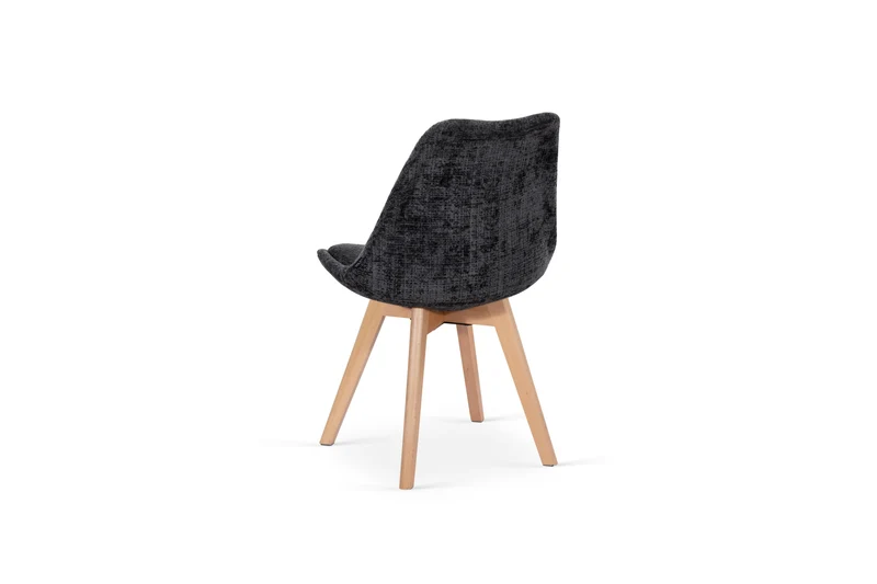 Chaise en tissu pieds en bois massif, 58x49,5x82CM-Alba
