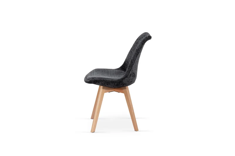 Chaise en tissu pieds en bois massif, 58x49,5x82CM-Alba
