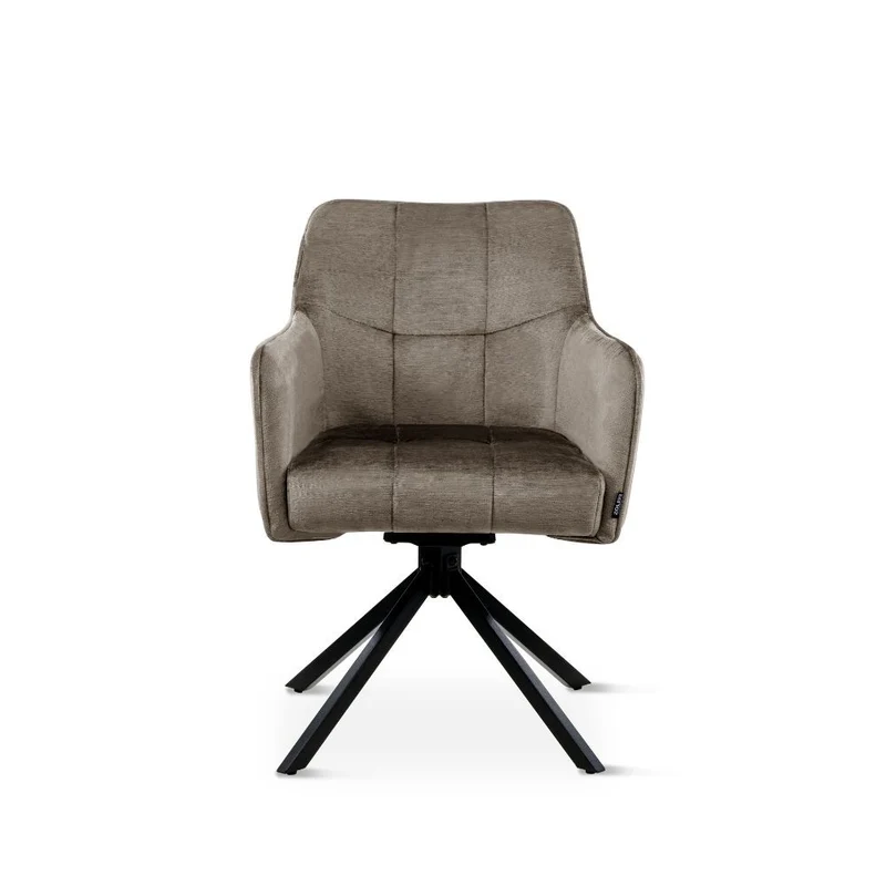 Chaise en tissu anti tache pivotante, 63x54xH81,5CM-OLIVIA