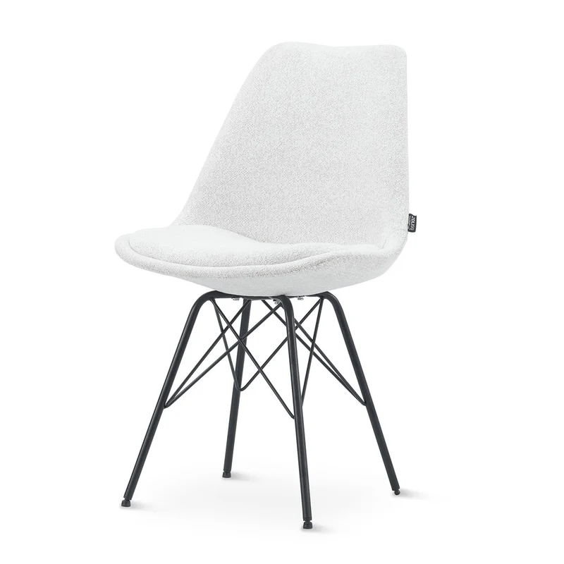 Chaise en tissu, pieds croisés en métal 58x49,5x83CM-BALA