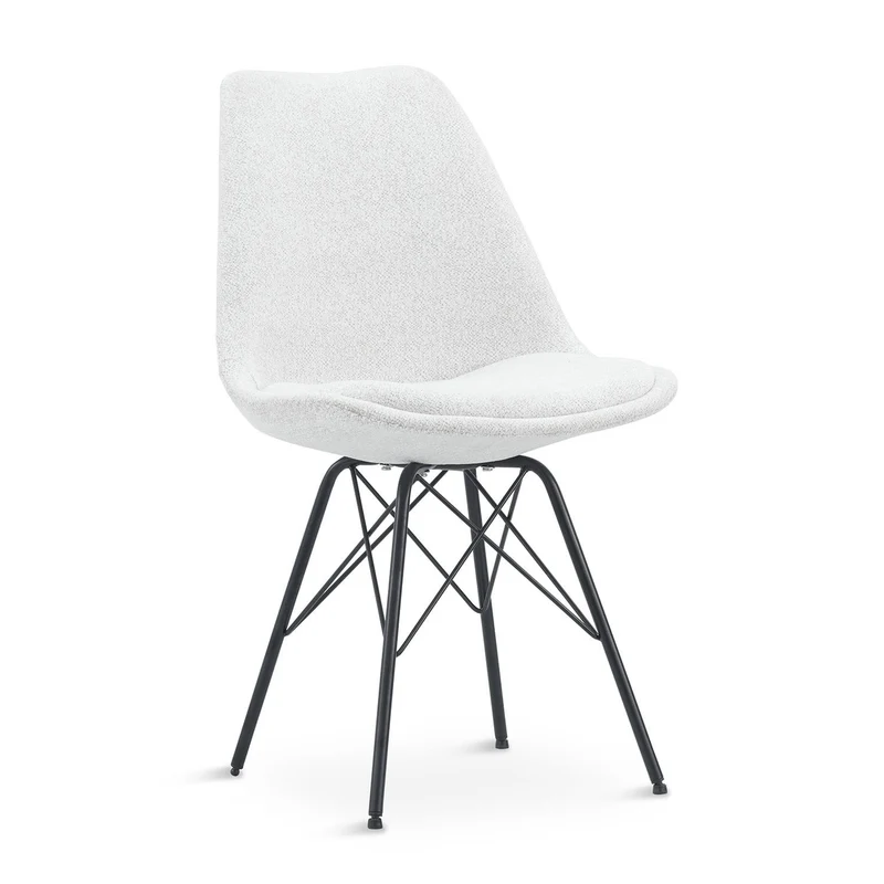 Chaise en tissu, pieds croisés en métal 58x49,5x83CM-BALA
