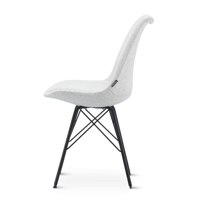 Chaise en tissu, pieds croisés en métal 58x49,5x83CM-BALA