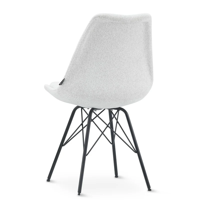 Chaise en tissu, pieds croisés en métal 58x49,5x83CM-BALA