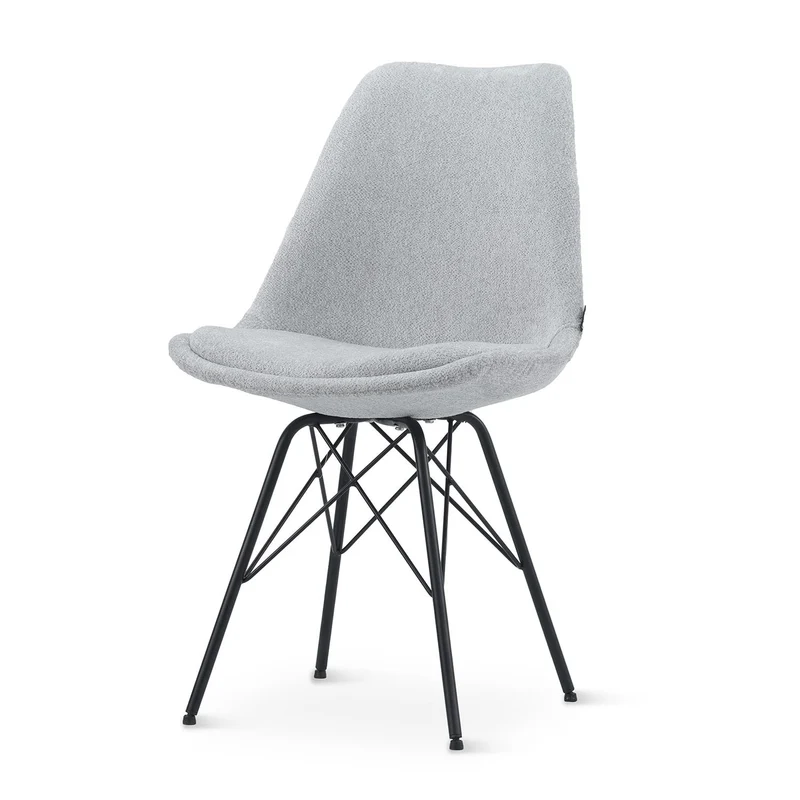 Chaise en tissu, pieds croisés en métal 58x49,5x83CM-BALA