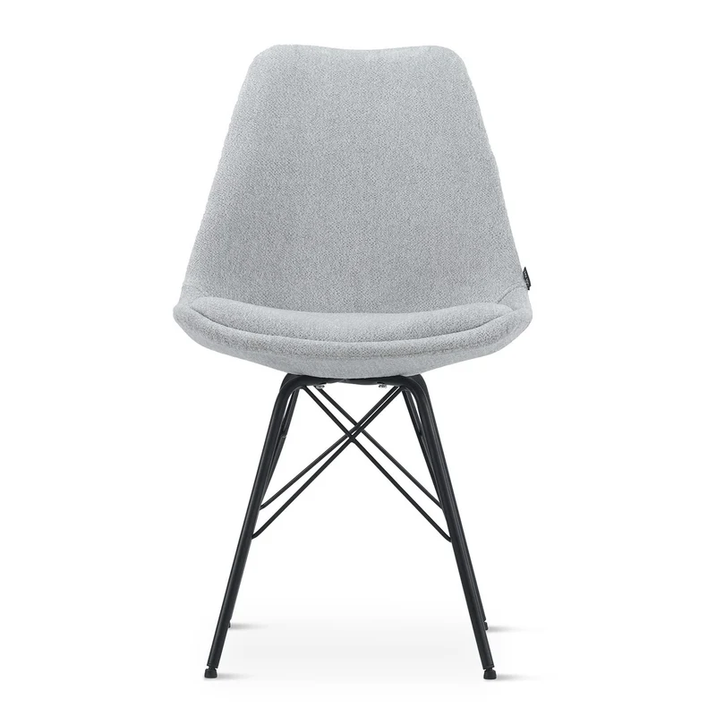 Chaise en tissu, pieds croisés en métal 58x49,5x83CM-BALA