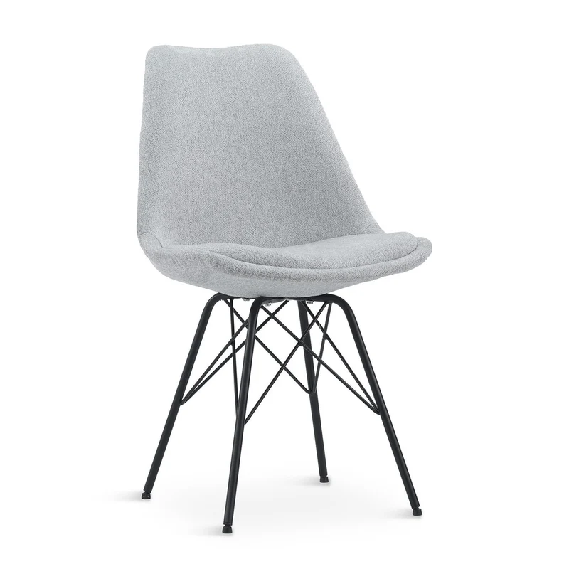 Chaise en tissu, pieds croisés en métal 58x49,5x83CM-BALA