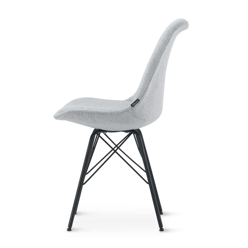 Chaise en tissu, pieds croisés en métal 58x49,5x83CM-BALA