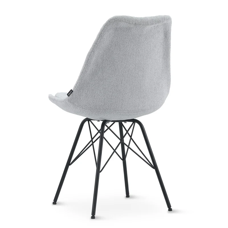 Chaise en tissu, pieds croisés en métal 58x49,5x83CM-BALA