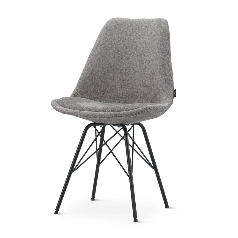 Chaise en tissu, pieds croisés en métal 58x49,5x83CM-BALA