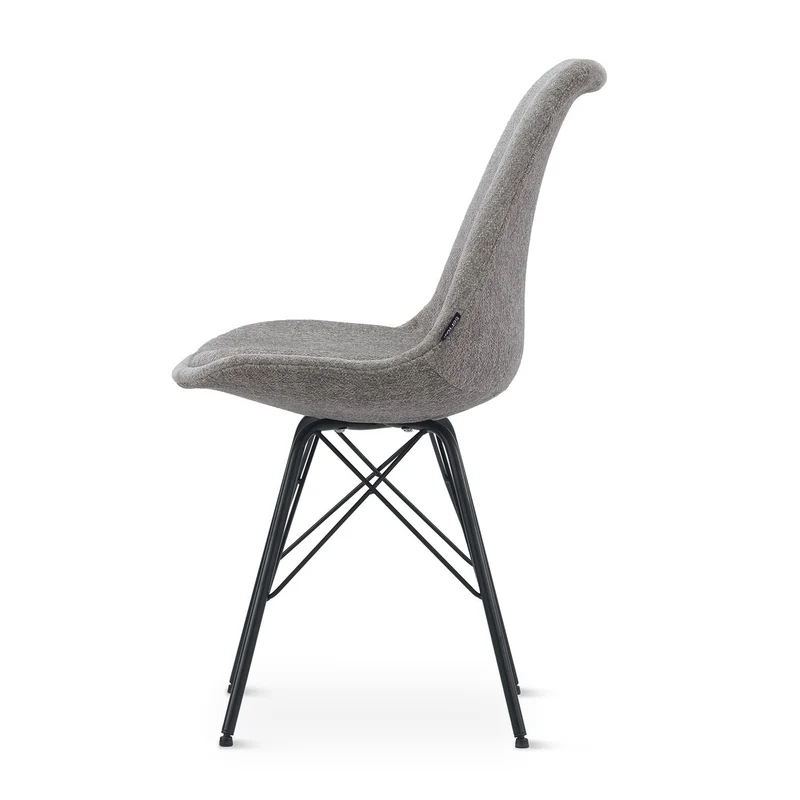 Chaise en tissu, pieds croisés en métal 58x49,5x83CM-BALA