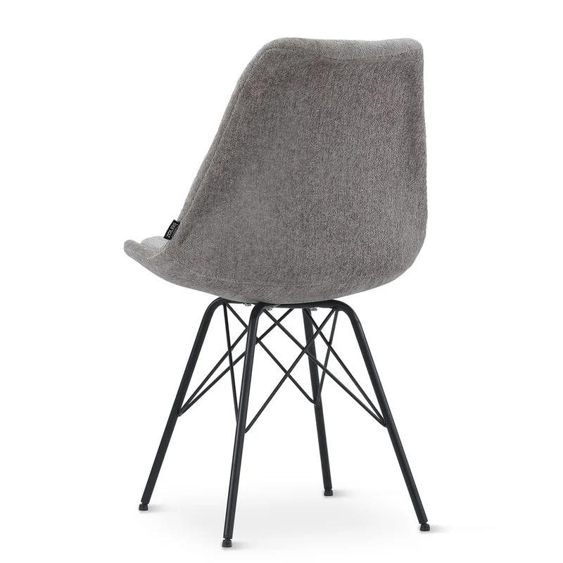 Chaise en tissu, pieds croisés en métal 58x49,5x83CM-BALA