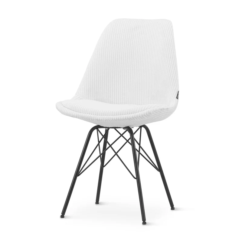 Chaise en tissu, pieds croisés en métal 58x49,5x83CM-BALA