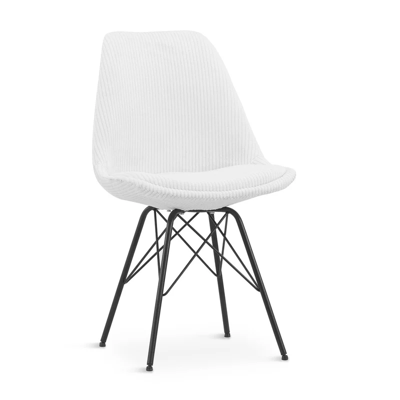 Chaise en tissu, pieds croisés en métal 58x49,5x83CM-BALA