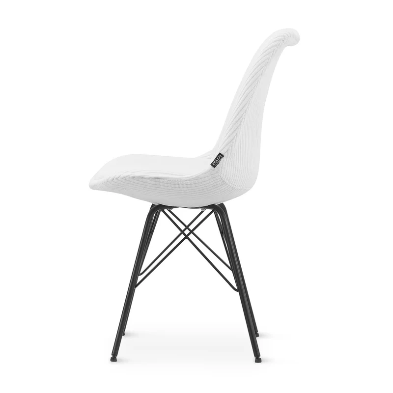 Chaise en tissu, pieds croisés en métal 58x49,5x83CM-BALA