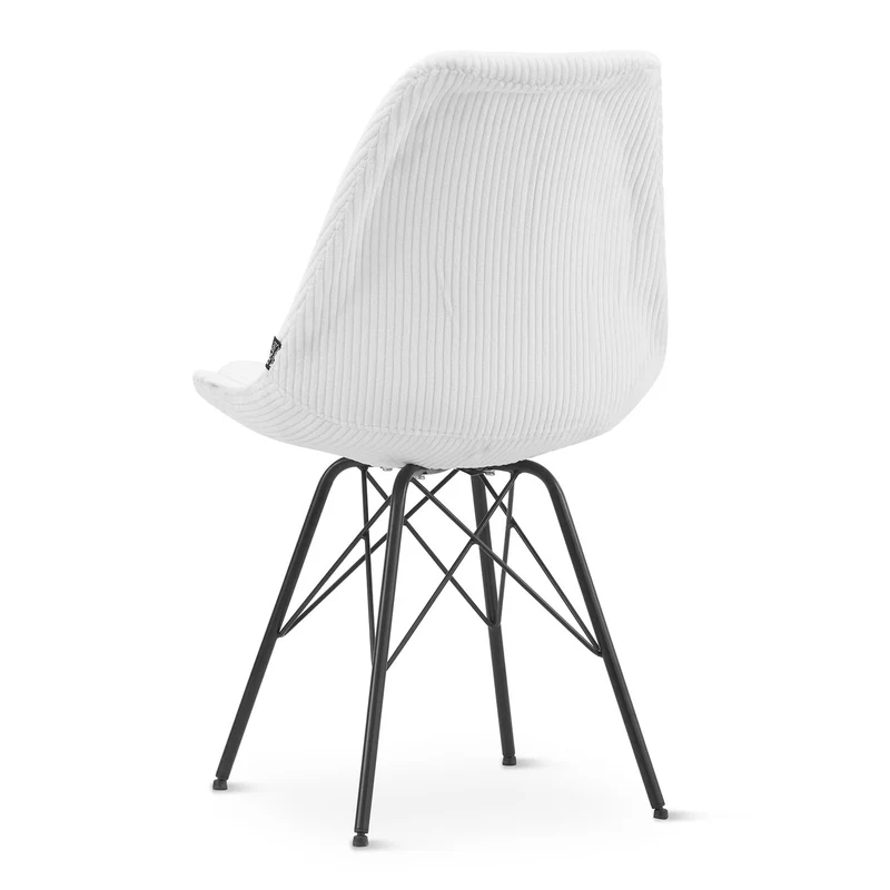 Chaise en tissu, pieds croisés en métal 58x49,5x83CM-BALA