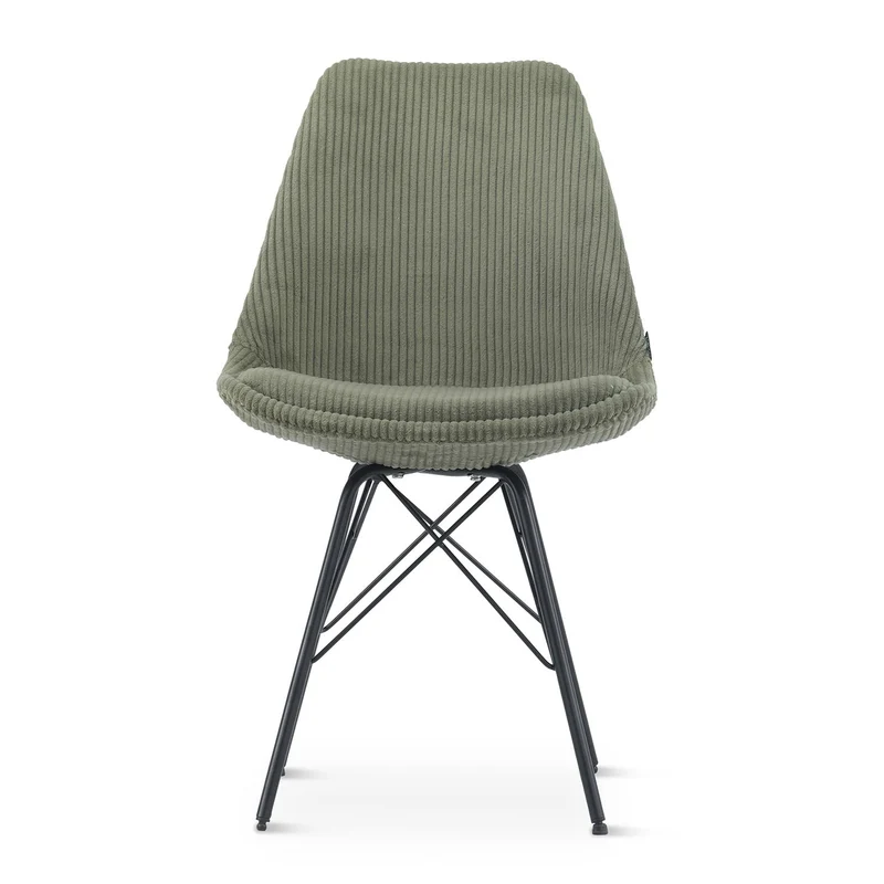 Chaise en tissu, pieds croisés en métal 58x49,5x83CM-BALA