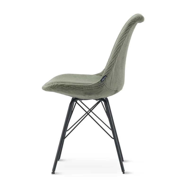 Chaise en tissu, pieds croisés en métal 58x49,5x83CM-BALA