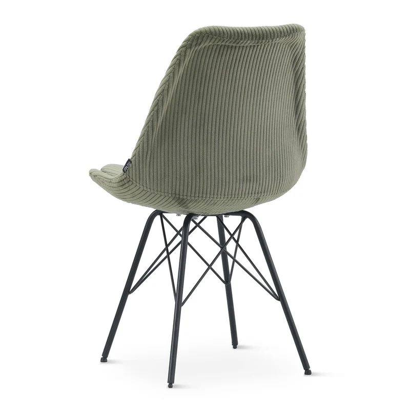 Chaise en tissu, pieds croisés en métal 58x49,5x83CM-BALA