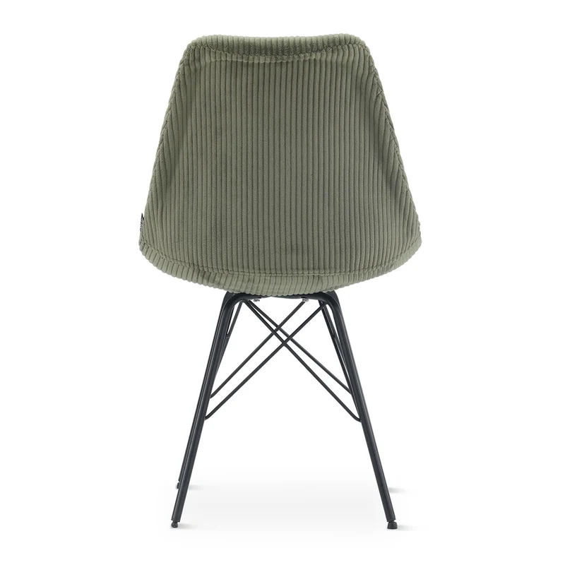 Chaise en tissu, pieds croisés en métal 58x49,5x83CM-BALA