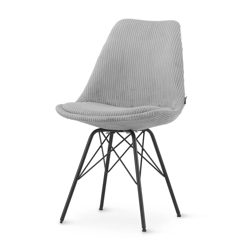 Chaise en tissu, pieds croisés en métal 58x49,5x83CM-BALA