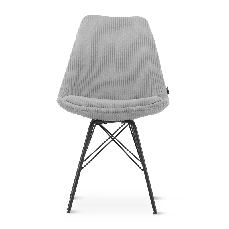 Chaise en tissu, pieds croisés en métal 58x49,5x83CM-BALA