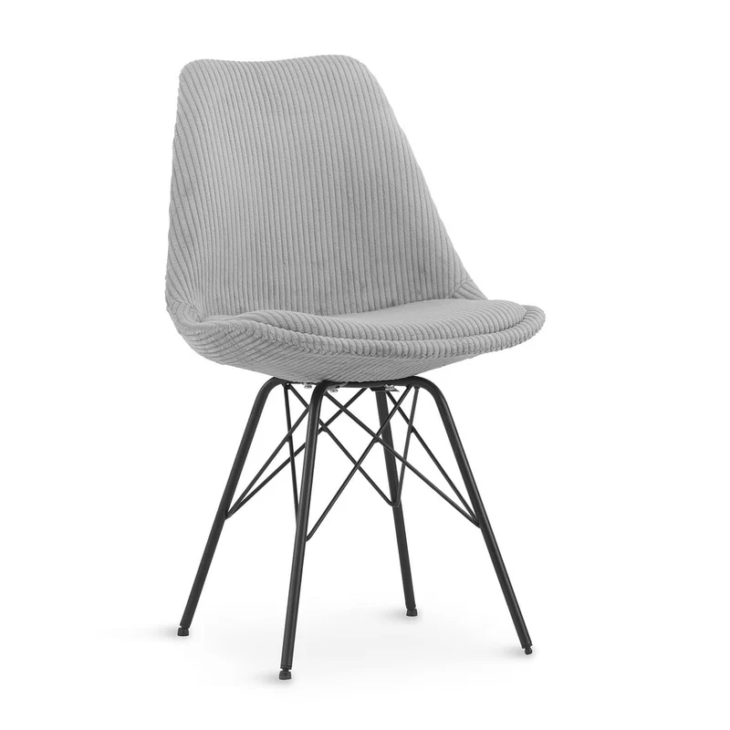 Chaise en tissu, pieds croisés en métal 58x49,5x83CM-BALA