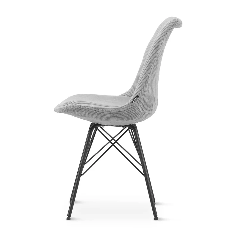 Chaise en tissu, pieds croisés en métal 58x49,5x83CM-BALA