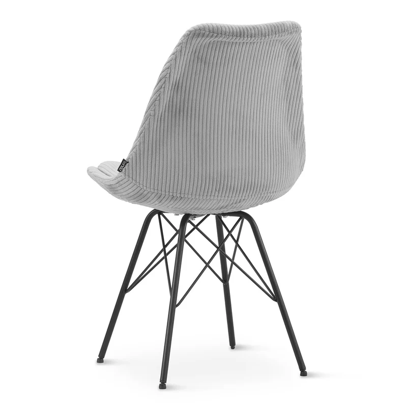 Chaise en tissu, pieds croisés en métal 58x49,5x83CM-BALA