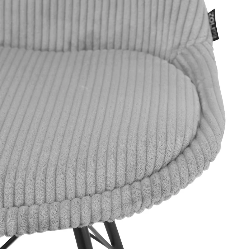 Chaise en tissu, pieds croisés en métal 58x49,5x83CM-BALA