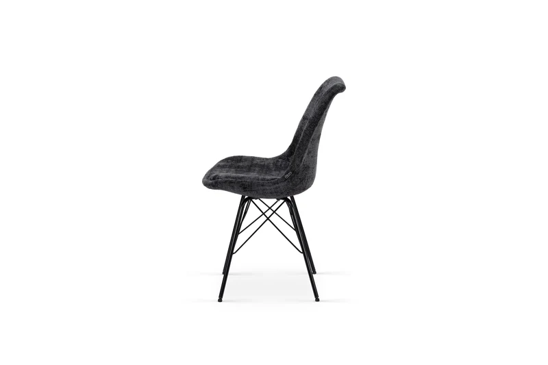 Chaise en tissu, pieds croisés en métal 58x49,5x83CM-BALA