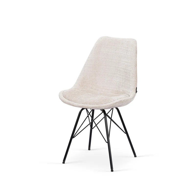 Chaise en tissu, pieds croisés en métal 58x49,5x83CM-BALA