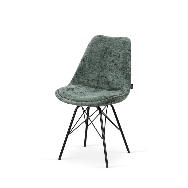 Chaise en tissu, pieds croisés en métal 58x49,5x83CM-BALA