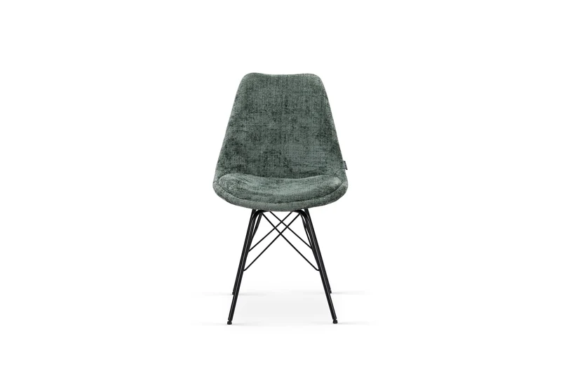 Chaise en tissu, pieds croisés en métal 58x49,5x83CM-BALA