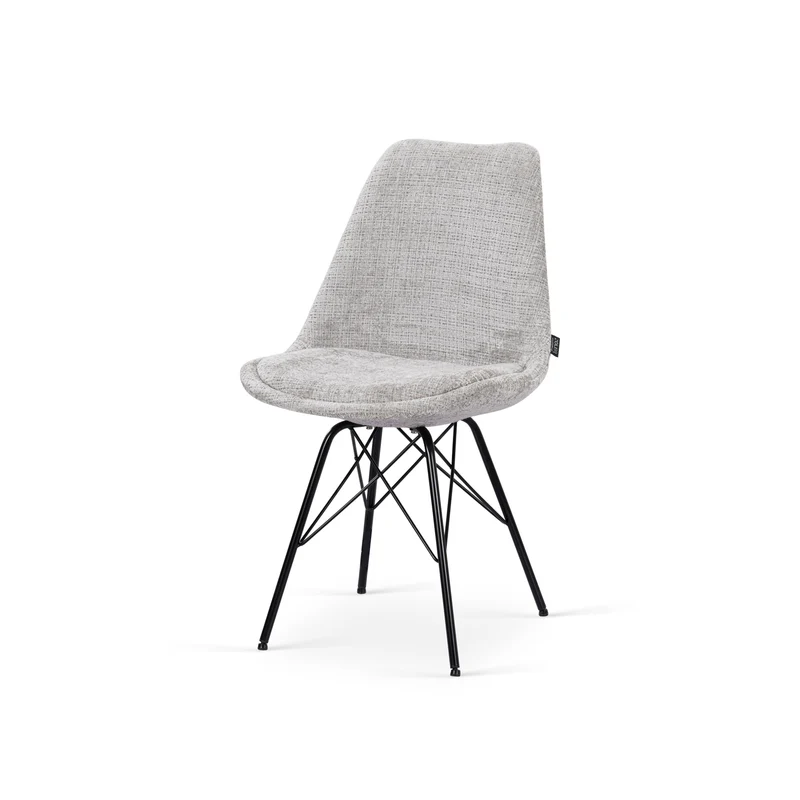 Chaise en tissu, pieds croisés en métal 58x49,5x83CM-BALA