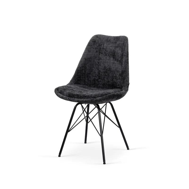 Chaise en tissu, pieds croisés en métal 58x49,5x83CM-BALA