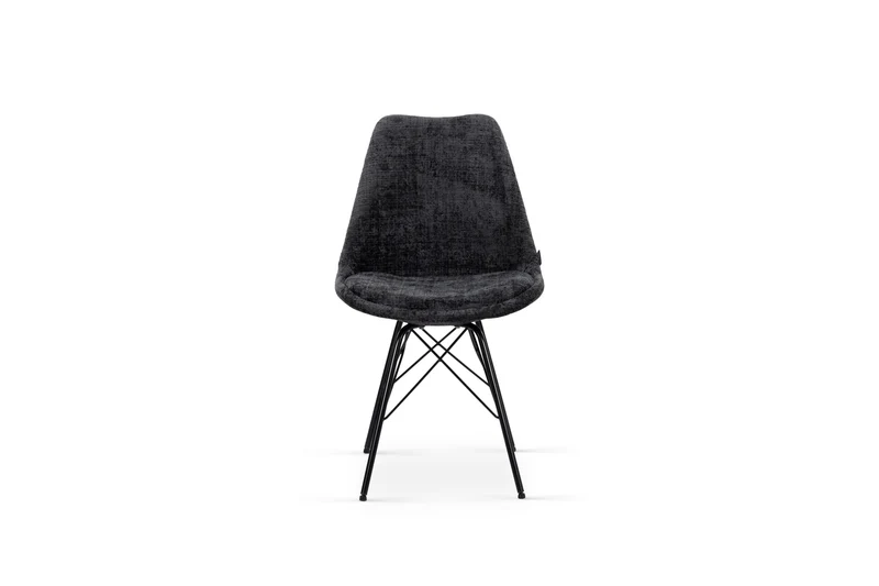 Chaise en tissu, pieds croisés en métal 58x49,5x83CM-BALA