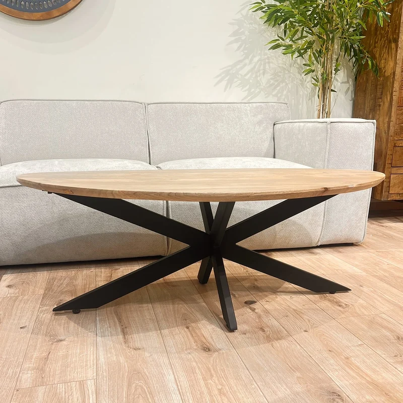 TOKYO ARES Table basse en bois galet 130x67xH46CM