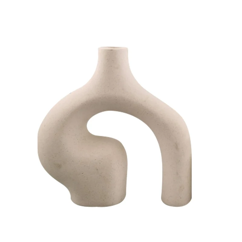 Vase en ceramique blanc, 21,5x7,3xH21,5cm