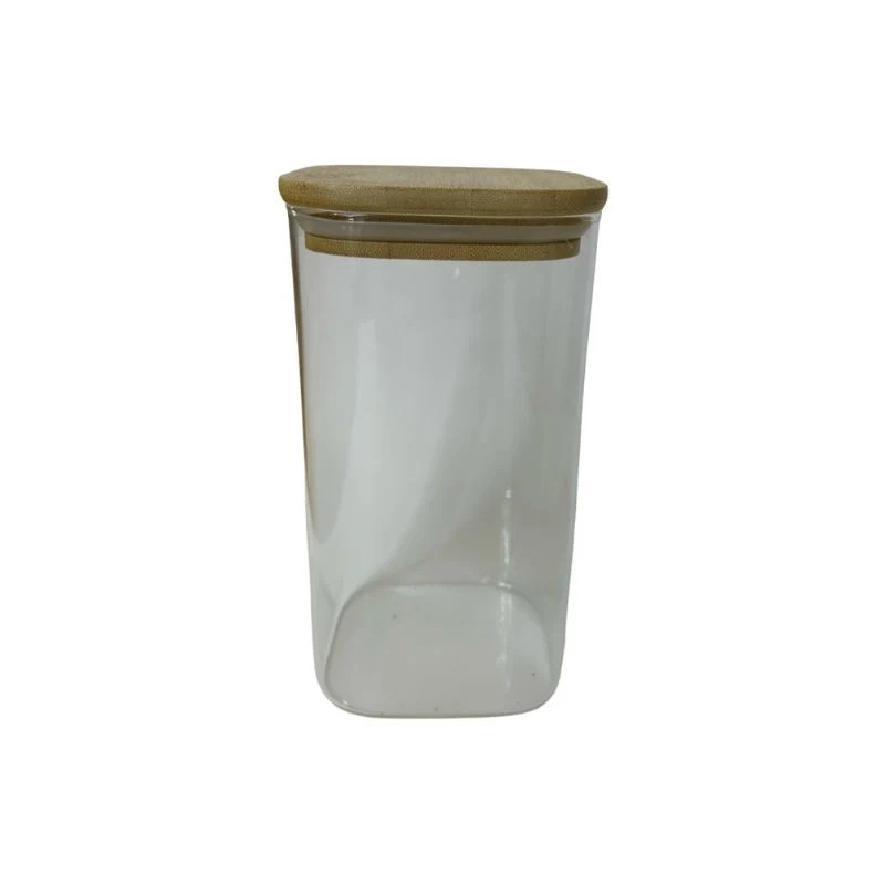Pot hermétique en verre, 6x6xH12cm