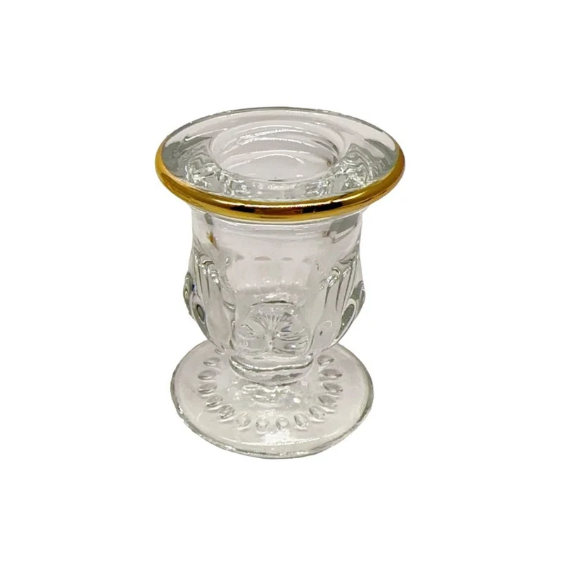bougeoir en verre transparent, D5xH6 cm