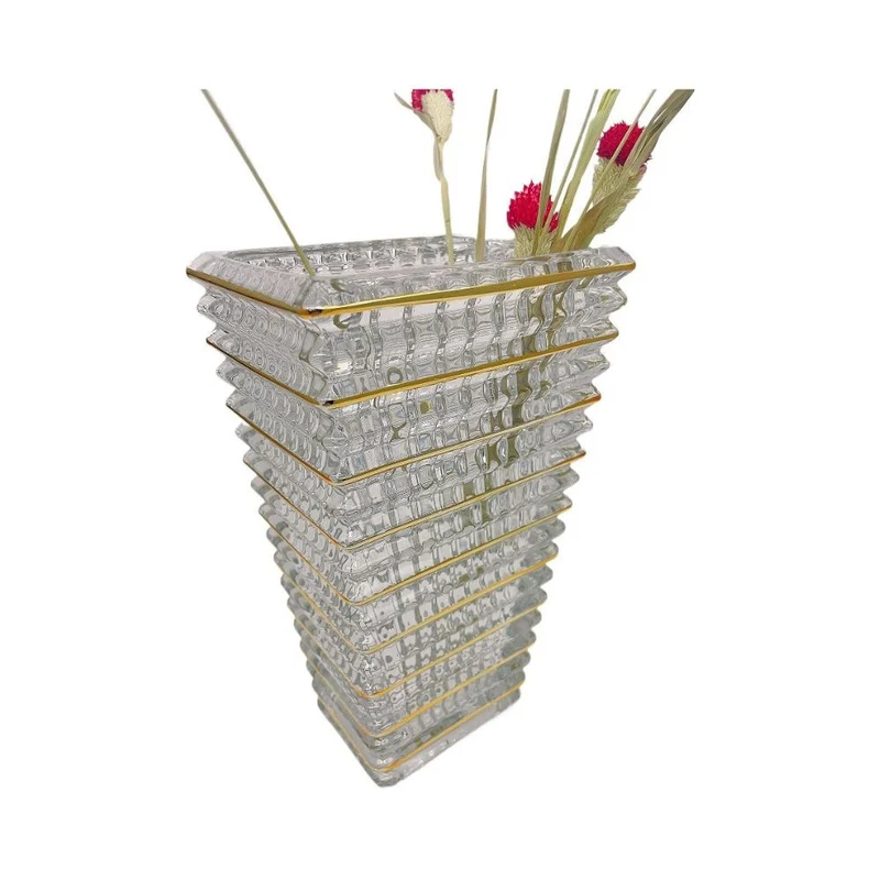 Vase en verre transparent, 13,5x10xH23 cm