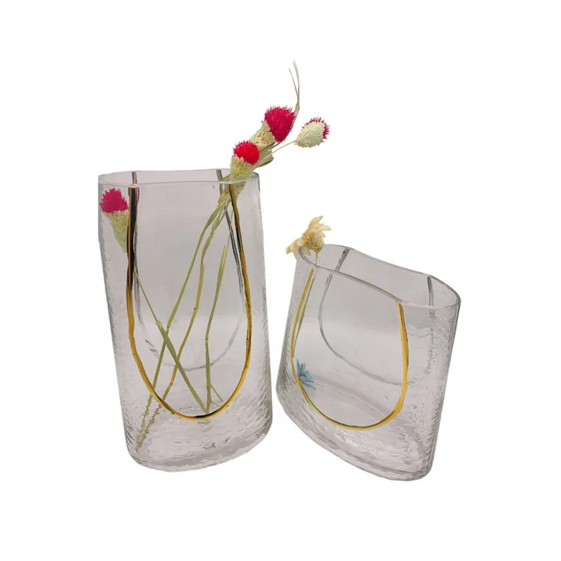 Vase en verre transparent, 19x6xH20 cm