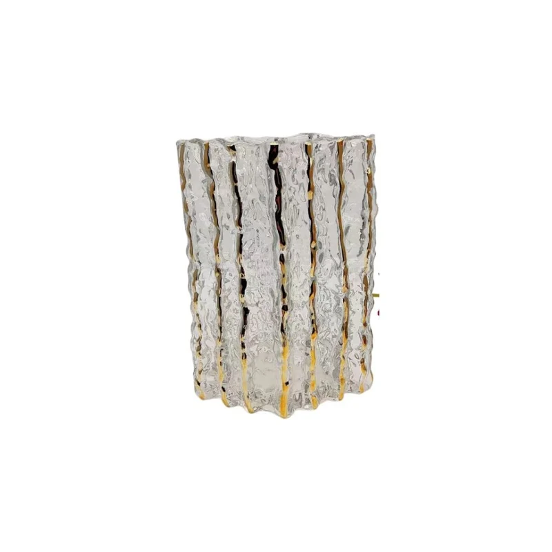 Vase en verre transparent, 15x11xH21 cm