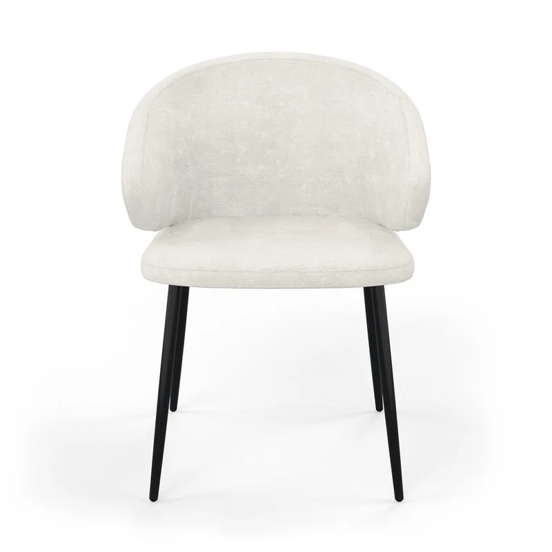 Chaise en tissu pieds noirs, 60x50xH80 cm - FIDJI