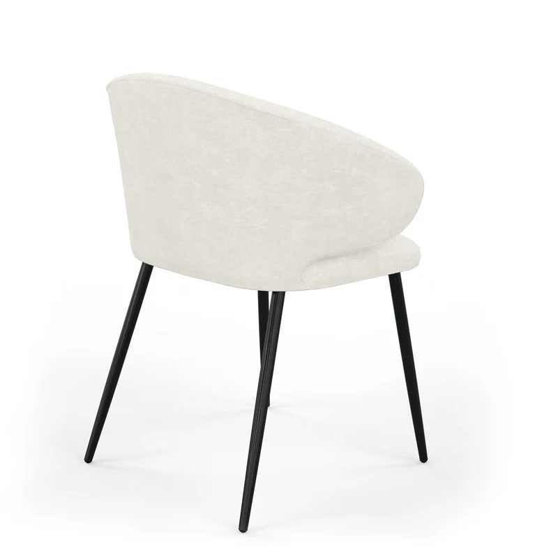 Chaise en tissu pieds noirs, 60x50xH80 cm - FIDJI