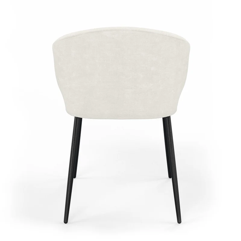 Chaise en tissu pieds noirs, 60x50xH80 cm - FIDJI