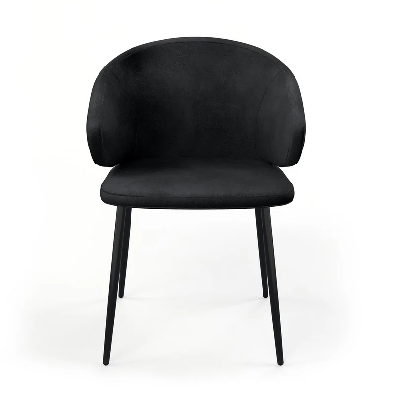 Chaise en tissu pieds noirs, 60x50xH80 cm - FIDJI
